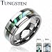 Tungsten Carbide Ring With Abalone Inlay Step Design