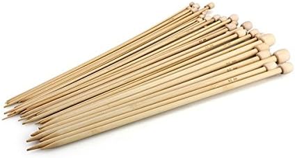 Gacube 15 Pairs Bamboo Knitting Needles 2-10mm US Size 0-15