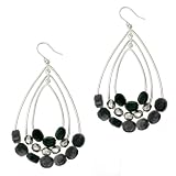 Kenneth Cole Urban Shell Black and Grey Stone Orbital Earrings