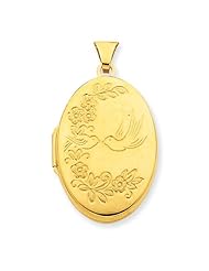 14k Yellow Gold Birds Locket. Gold Weight- 2.25g.