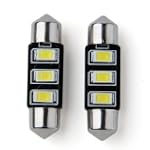 2 x 36mm 3 SMD LED Bulbs White Car Do...
