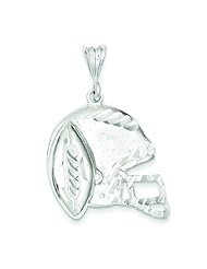 Sterling Silver Helmet & Football Charm Pendant Jewelry