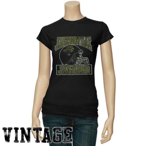 Junk Food Jacksonville Jaguars Ladies Black Vintage Premium T-shirt (X-Large)