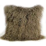 Mongolian Sheepskin Wool Throw Pillow 20X20in<br><font color=#FF0000>*On Sale*</font><br>