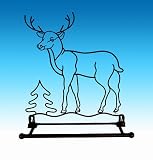 Buck Deer Hand Towel Bar Holder Rustic Metal Bronze Home Bathroom Kitchen Decor