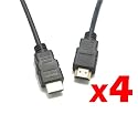 4 Packs Ultra High Speed GOLD-PLATED HDMI Cable Version 1.4 Category 2 Certified - (Black / 6ft) for 1080p 3D Blu-Ray PS3