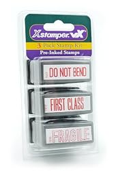 3 Pack Mailing Stamps - Do Not Bend, First Class, Fragile