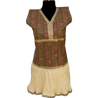 Handmade Printed Cotton Top With Chikan Embroidered & Sequins