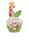 Wilton Jungle Pals Cupcake Wraps'n Pix, 12 Count
