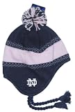 Notre Dame Fighting Irish NCAA Adidas Women's Ball Top Tassel Navy & Pink Knit Beanie Hat