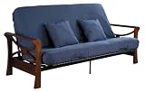 Serta Redbud Naples Full Futon Set with Pillows, Espresso/Navy