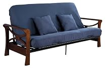 Serta Redbud Naples Full Futon Set with Pillows, Espresso/Navy