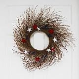 Partriotic Stars Wreath by Arkansas Flag and Banner