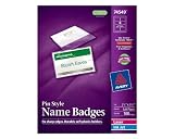 Avery Pin Style Top-Loading Name Badges, 2.25 x 3.5 Inches, White, Box of 100 (74549)