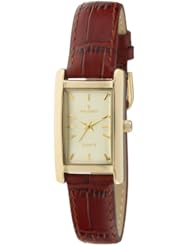 Peugeot 3007BR Womens Brown Leather Gold-tone Dial Watch