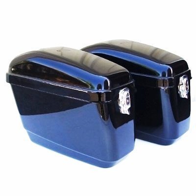 Brand New Black Shiny Motorcycle Saddlebags Large Hard Bags