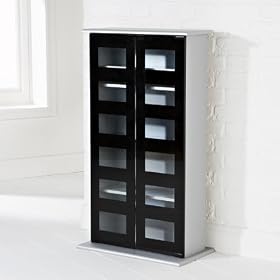 Furniture Solutions Odyssey CD/DVD Hideaway, Clear Glass
