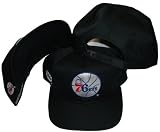 Philadelphia 76ers Black Vintage Plastic Snapback Adjustable Snap Back Hat / Cap