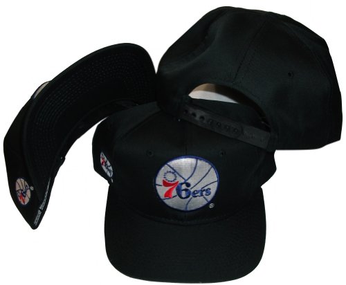 Philadelphia 76ers Black Vintage Plastic Snapback Adjustable Snap Back Hat / Cap