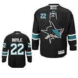 BOYLE #22 San Jose Sharks RBK Premier Third NHL Hockey Jersey by Reebok (NHLPA Certified Custom Sewn Authentic Twill)