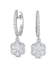 14K White Gold 0.77cttw Round Diamond Earring