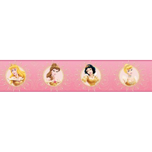 Blue Mountain Wallcoverings DS026431 Princess Enchanted Self-Stick Wall Border, 5-Inch by 15-Foot