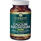 Pioneer Vegetarian Calcium Magnesium Tablets, 120-Count Bottle