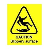 Stewart Superior Caution Slippery Surface Self Adhesive Sign Ref W034PVC