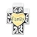 Pugster Red Swarovski Element Crystal Filigree Heart Love Family Cross Bead Fits Pandora Charms Bracelet