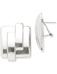 14k White Gold Omega Post Earrings