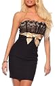 Tube Fitted Lace Strapless Evening Cocktail Prom Party Dress with Bow