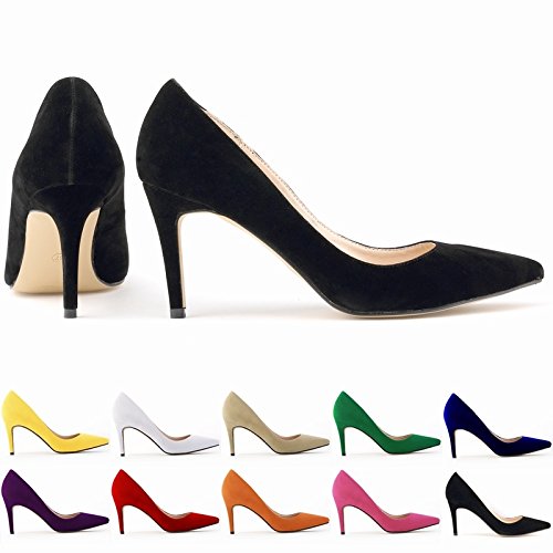 ZriEy Girl Women Pointed Toe High Heel Pumps Patent Leather Shoes Party Wedding Working