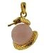Sterling Silver Snake with Rose Quartz 12mm Crystal Sphere Pendant