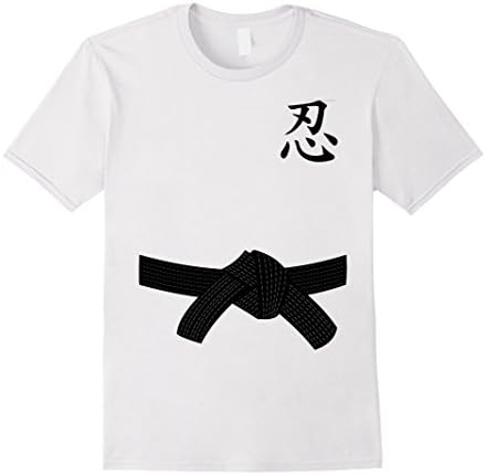 Men's jiu jitsu Japanese Endurance Karate Black Belt T shirt  Medium White