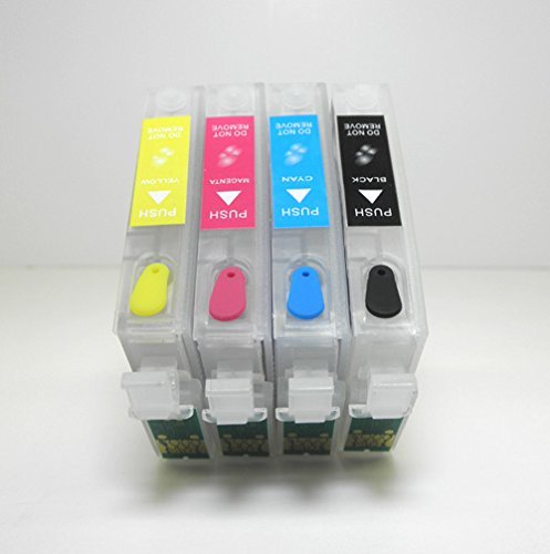 EMPTY set of T127 127 refillable ink cartridges for Epson stylus NX530 NX625 WorkForce WF-3520 WF-3540 WF-7510 WF-7520 WF-7010 NX530 545 630 633 AIO printers
