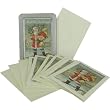 Vintage Santa Cavallini Glitter Greetings Boxed Set of 10 Holiday Cards with Envelopes
