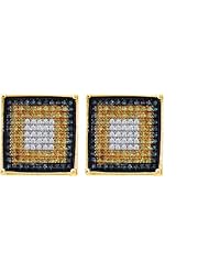 10KT Yellow Gold 0.95 CTW Diamond Micro Pave Earring