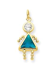 14k Gold December Girl Birthstone Charm
