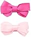 No Slippy Hair Clippy Baby-Girls Newborn Haley Two Pack Bow, Shocking Pink/Pink, 0-12 Months