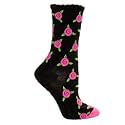 BLACK BETSEY JOHNSON ROSE BUD CREW SOCKS