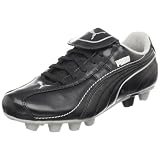 PUMA Little Kid/Big Kid Esito XL R HG Jr (Sta) Soccer Cleat,Black/Black/Puma Silver,4 M US Big Kid