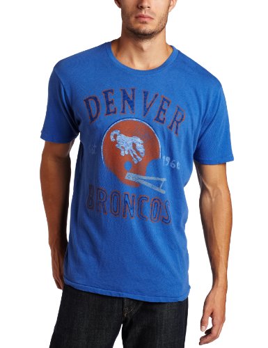 NFL Men's Denver Broncos Heather Vintage Short Sleeve Crew (Liberty, Large)