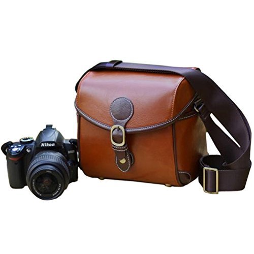 Topixdeals Vintage Look Britpop DSLR Waterproof Camera Bag for Canon Nikon Sony Pentax Red Brown 0