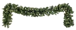 50' x 12" Commercial Pre-Lit Douglas Fir Artificial Christmas Garland - Clear