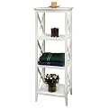 X-Frame Bathroom White Towel Tower Shelf - White
