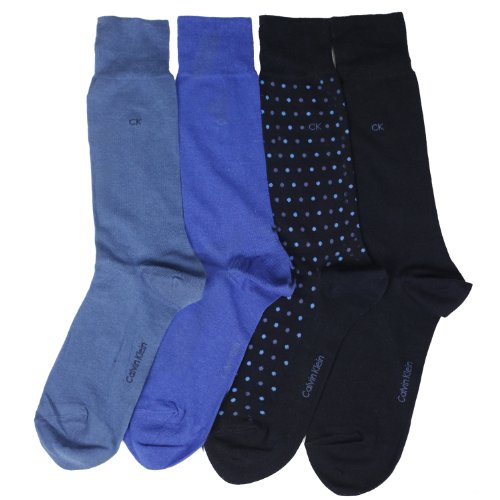 Calvin Klein Men's Casual Dot Crew Socks- 4 Pack