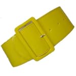 Yellow Patent Leather 3" Wide Elastic Corset Waist Belt