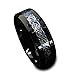 8mm Black Tungsten Carbide Ring Silvering Celtic Dragon Blue Carbon Fibre Wedding Band Mens Jewelry Size 9.5
