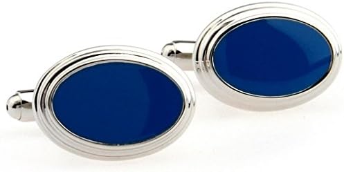 HHBuy Cufflinks For Men Or Women Designs Dark Blue Paint Oval Mens Cufflinks