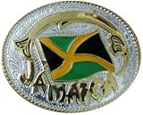 Men's OVAL JAMAICAN FLAG Punk Rock Metal Belt Buckle